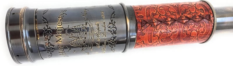 ALADEAN Vintage Spyglass Decorative Telescope - Pirate Style Scope Scout Gift (Her Majesty 20") - Image 5